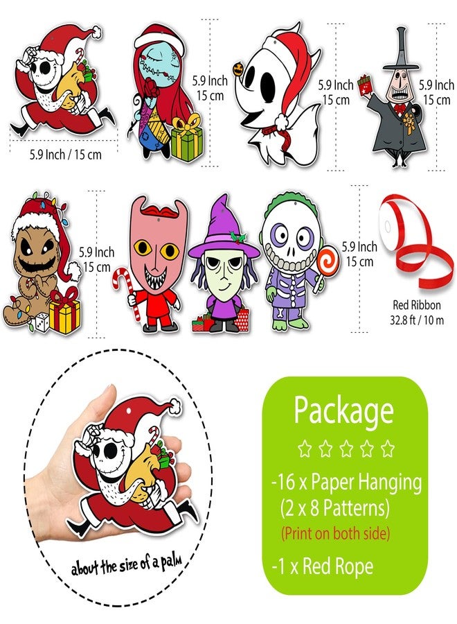 Tivee Christmas Tree Decorations - 16PCS Jack Sally Christmas Tree Hanging Ornament Xmas Nightmare Christmas Ornaments Christmas Decorations Before Holiday Decor Home Indoors - Image 2